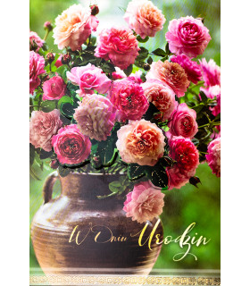 Kartka Urodzinowa z bukietem róż dla Koleżanki 3D M1013