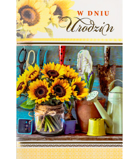 Kartka na urodziny dla Kobiety ogrodniczki 3D M1014