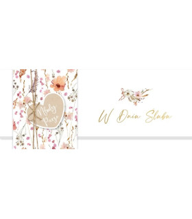 Kartki ślubne z życzeniami dla Młodej Pary, boho KPAS257