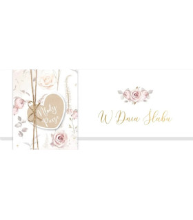Kartka na ślub pięknie zdobiona, eco KPAS258