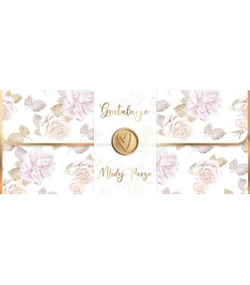 Kartka ślubna z życzeniami dla Młodej Pary, vintage KPAS256