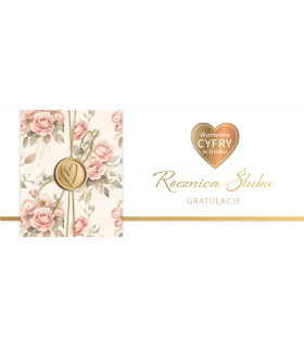 Kartka z okazji Rocznicy Ślubu ze złotymi cyferkami do naklejenia KPAS266