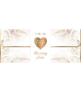 Kartka na Rocznicę Ślubu pięknie zdobiona, boho KPAS268