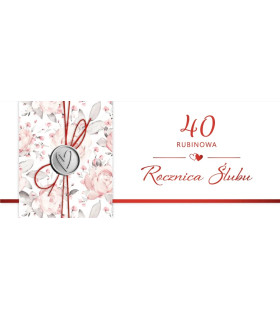 Kartka na 40 Rocznicę Ślubu, Rubinowe Gody KPAS263