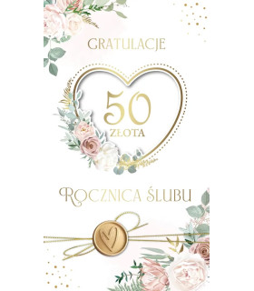 Kartka na 50 rocznicę ślubu Złote Gody cudowna KPAS280