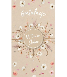 Kartka ślubna elegancka, zdobiona cyrkoniami KPAS277