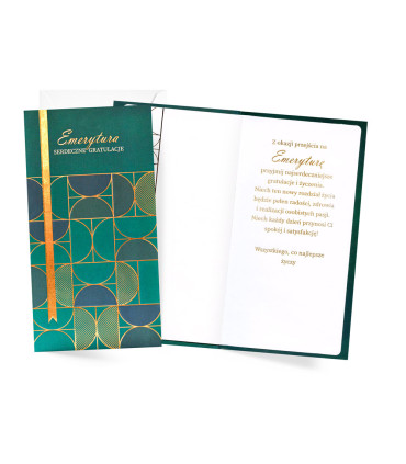 Kartka z okazji przejścia na Emeryturę, elegancka PM412