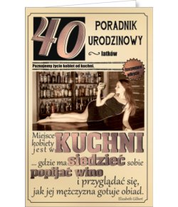 Kartka na 40 urodziny dla Kobiety, extra życzenia U19