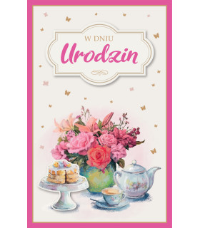 Kartka z życzeniami urodzinowymi, elegancka PS49