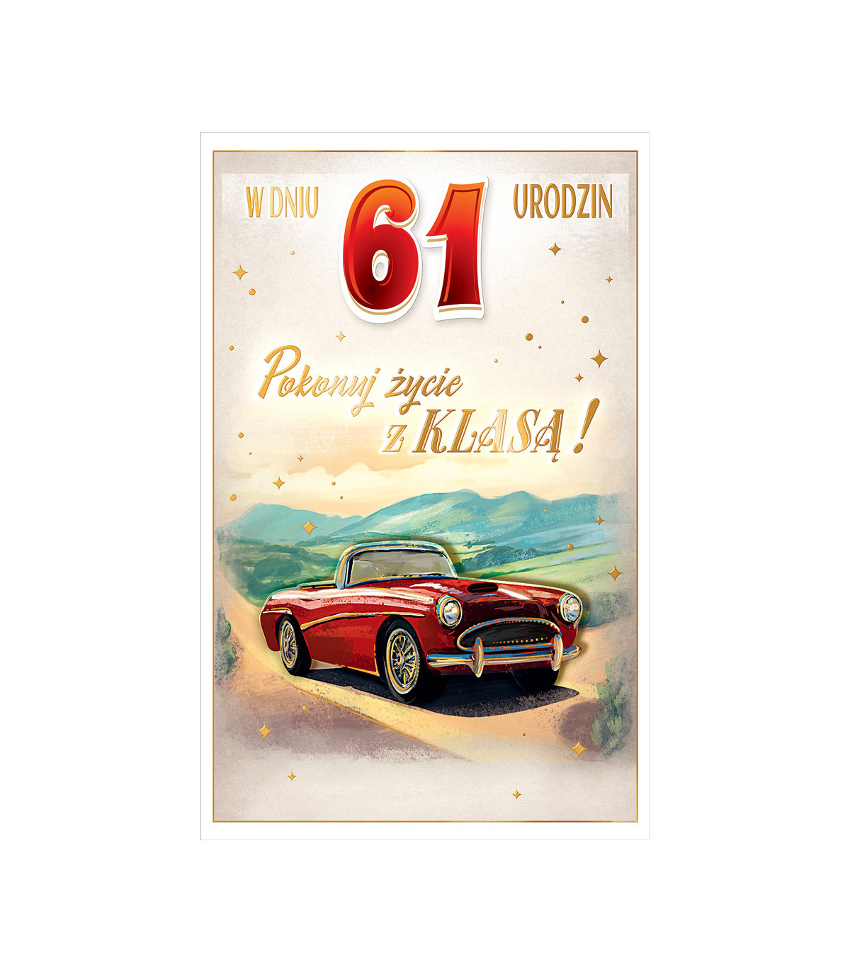 Kartka urodzinowa dla faceta z klasą, z cyframi do naklejenia wieku ABCR4