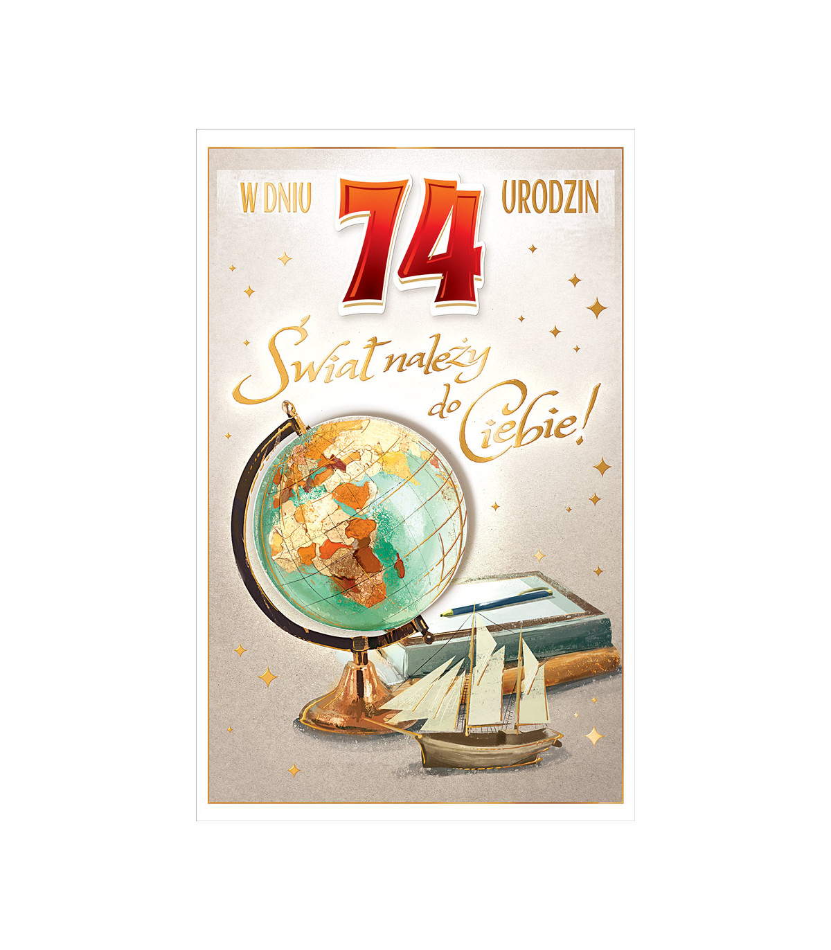 Kartka urodzinowa dla Podróżnika z cyframi do naklejenia wieku ABCR5