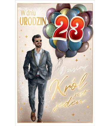 Kartka urodzinowa dla Mężczyzny z cyframi do naklejenia wieku ABCR8