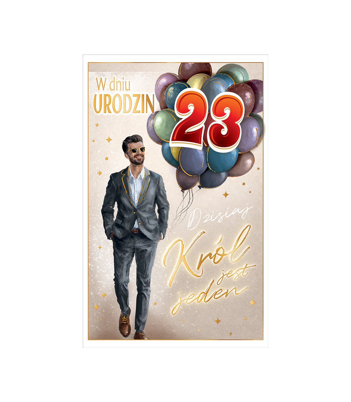 Kartka urodzinowa dla Mężczyzny z cyframi do naklejenia wieku ABCR8