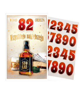 Kartka urodzinowa dla Mężczyzny z cyframi lat ABCR6