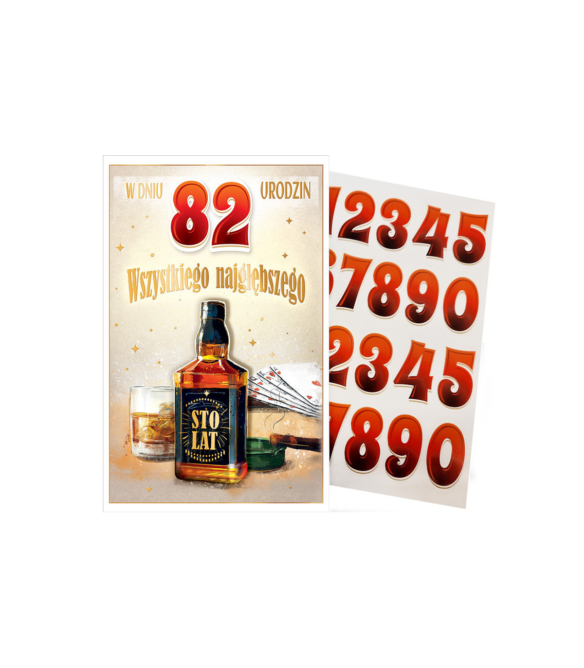 Kartka urodzinowa dla Mężczyzny z cyframi lat ABCR6