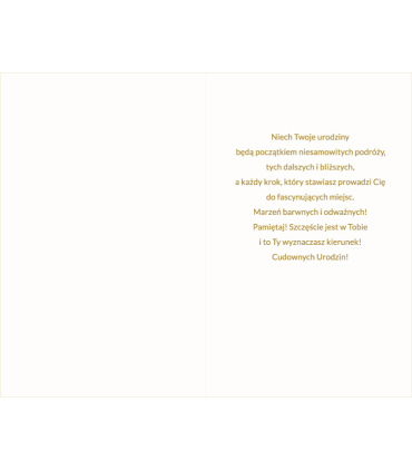 Kartka urodzinowa dla Podróżnika z cyframi do naklejenia wieku ABCR5