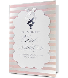 Kartka na Chrzest św. delikatnie zdobiona HM3384