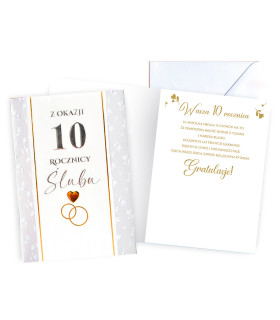 Kartka na 10 rocznicę ślubu elegancka DK1335