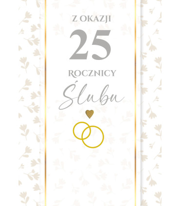 Kartka na 25 Rocznicę Ślubu Srebrne Gody DK1338