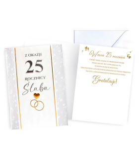 Kartka na 25 Rocznicę Ślubu Srebrne Gody DK1338