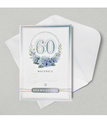Kartka na 60 rocznicę ślubu Diamentowe Gody HM3411