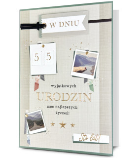 Kartka na urodziny z ustawianą cyfrą lat pięknie zdobiona H3358