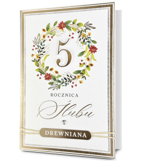 Kartka na 5 rocznicę ślubu, Drewnianą HM3400