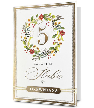 Kartka na 5 rocznicę ślubu, Drewnianą HM3400