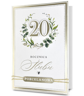 Kartka z okazji 20 rocznicy ślubu, Porcelanowej HM3403