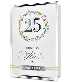 Kartka na 25 rocznicę ślubu Srebrne Gody HM3404