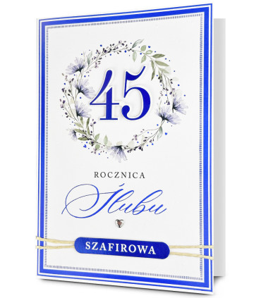 Kartka na 45 rocznicę ślubu Szafirowe Gody HM3408