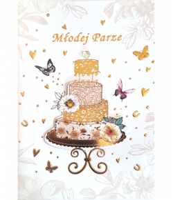 Kartka na ślub z życzeniami dla Młodej Pary M573