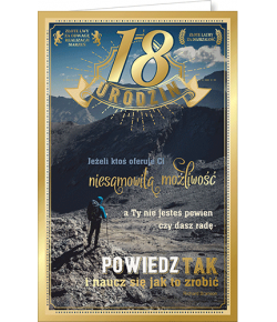 Kartka na osiemnaste urodziny z życzeniami U68