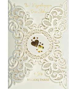 Kartki na ślub bogato zdobione, ażurowe LC5S
