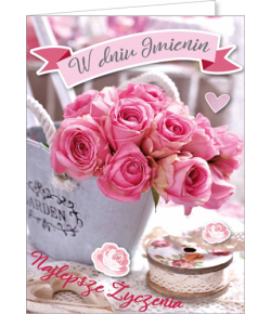 Kartka imieninowa z bukietem róż  GM446