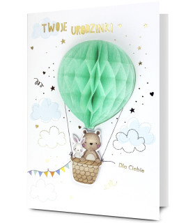 Kartka na urodzinki dla Dziecka, słodka 3D HM3427