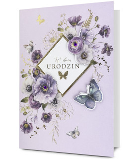 Kartka urodzinowa bogato zdobiona, romantyczna HM3424