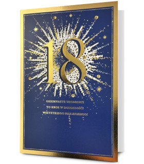 Kartka na 18 urodziny bogato zdobiona HM3082