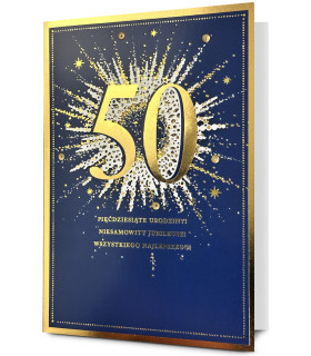 Kartka z okazji 50 urodzin elegancka HM3085