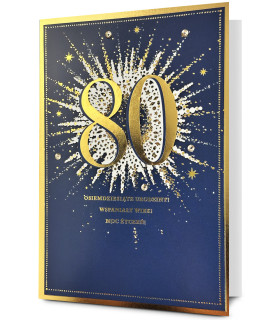 Kartka z okazji 80 urodzin elegancka, cudowna HM3088