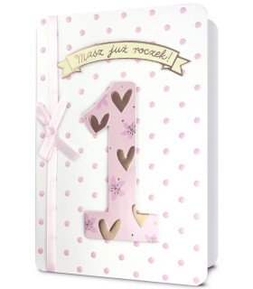 Kartka na Roczek, Pierwsze Urodzinki Dziewczynki HM3413