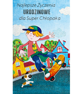 Kartka na urodziny dla chłopaka z kieszonką na prezent 17A6020