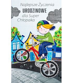 Kartka na urodziny dla chłopaka z kieszonką na prezent 17A6018