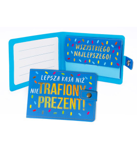 Portfelik na kasę, pieniądze, banknoty, trafiony prezent POR1