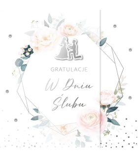 Kartka na ślub pięknie zdobiona, duża Lux100