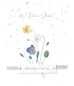 Kartka ślubna z życzeniami skromna, delikatna GM859