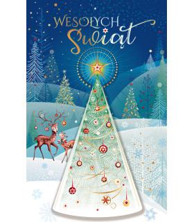 Kartka na Święta, pejzaż zimowy ABBN8