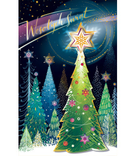 Kartka na Święta pięknie zdobiona Choinka ABBN23