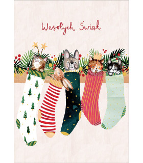 Kartka Świąteczna zabawna, artystyczna BNL34