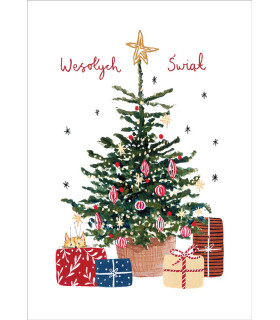 Kartka świąteczna artystyczna, elegancka Choinka BNL37